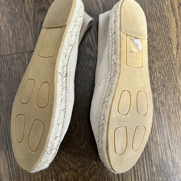 Nude Prada ballet loafers with canvas bottom material - Picture 4 of 7